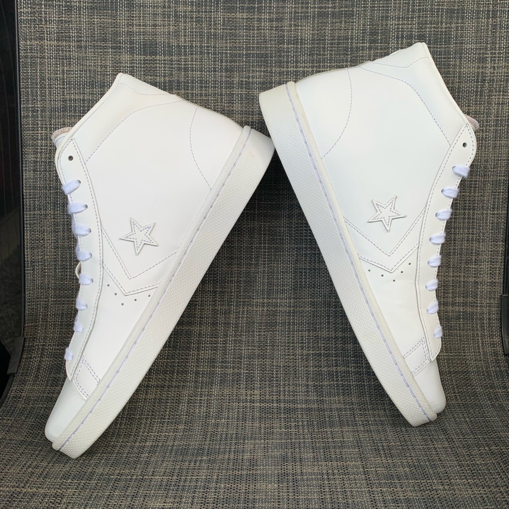 Converse White High-Top Leather Sneakers - Picture 10 of 14